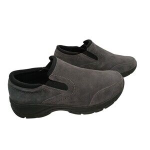 Lands' End Shoes Women's size 8 D Gray Suede Slip on Comfort Mocs 444684